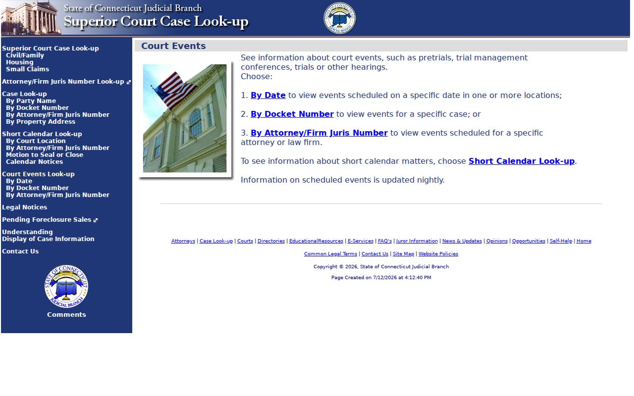 West Hartford court records civil court events search menu