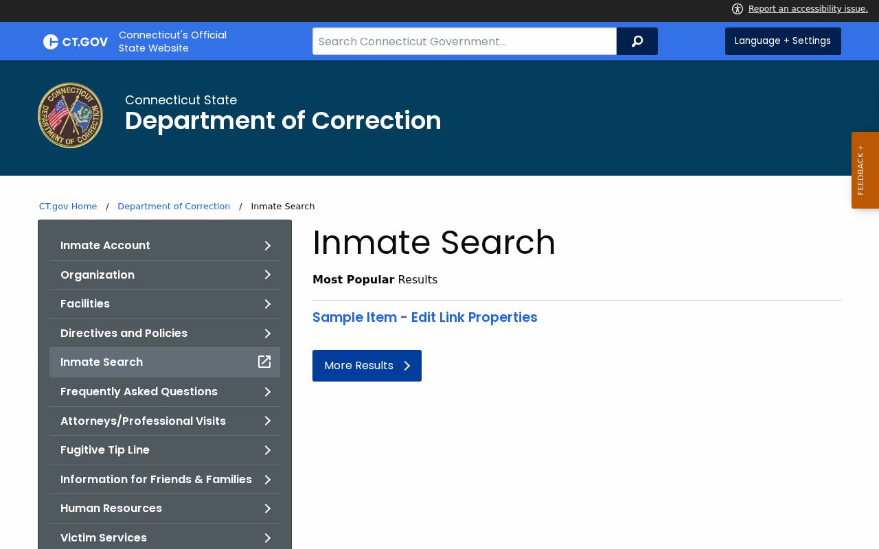 West Hartford inmate search DOC inmate search service source
